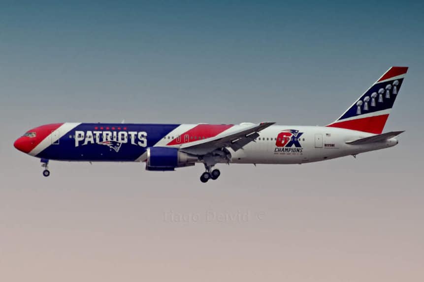 Boeing 767 New England Patriots NFL Brasil Guarulhos Futebol Americano