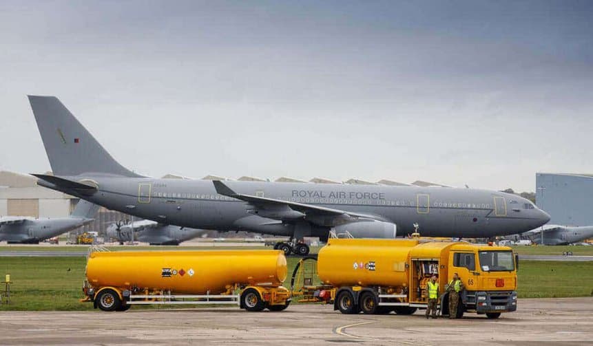 RAF é a primeira força aérea no mundo a voar uma aeronave militar 100% abastecida com combustível de aviação sustentável (SAF).