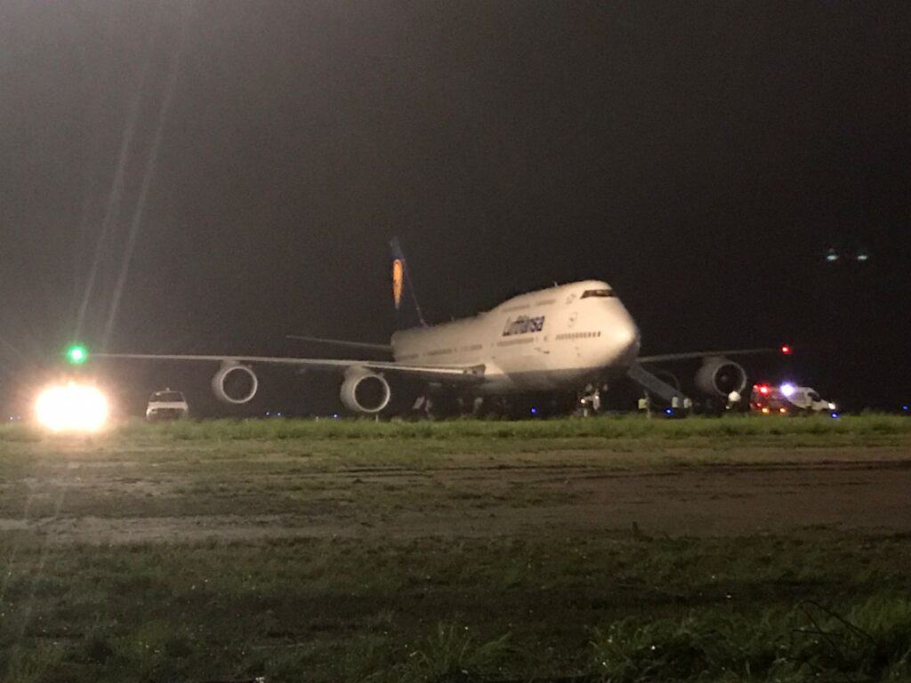Avião da Lufthansa no aeroporto de natal