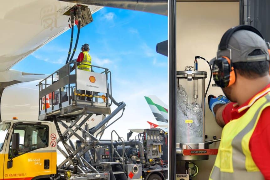 Emirates SAF Combustível sustentável óleo de cozinha