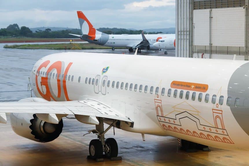 GOL Adesiva aeronave 737 MAX Belém do Pará Governo Federal Ministério do Turismo
