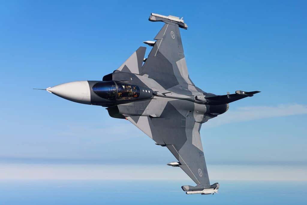Hungria e Saab negociam caças Gripen E. Foto: Divulgação.