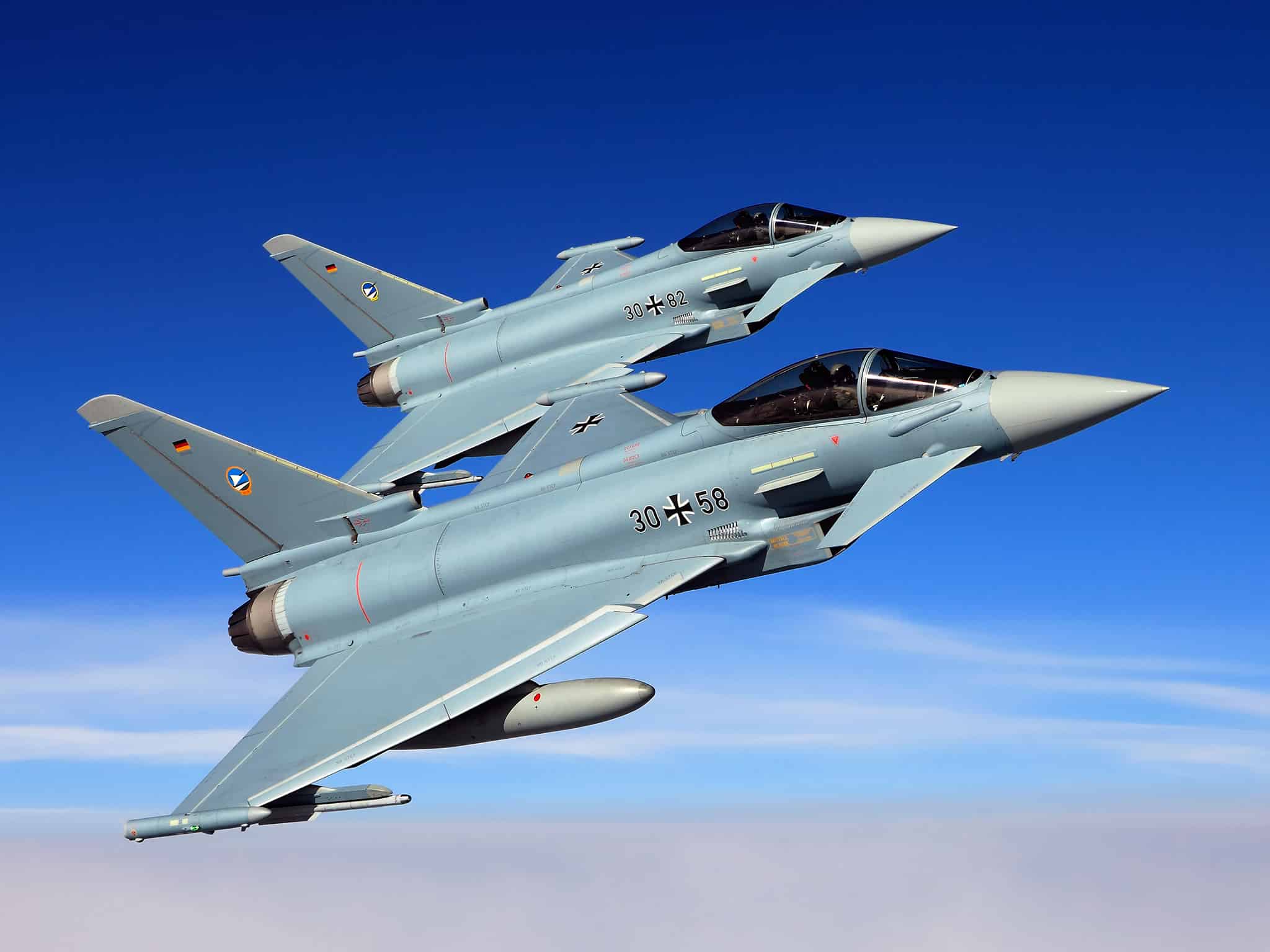 Para de caças Eurofighter Typhoon da Alemanha. Foto: Luftwaffe.