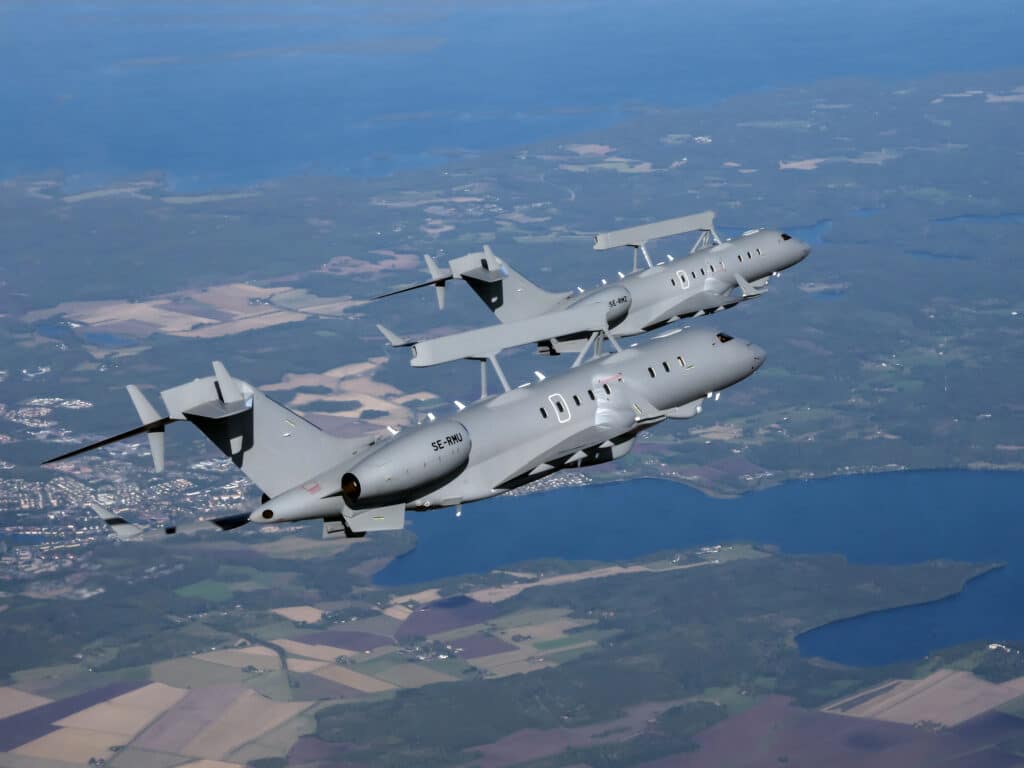 Aviões-radar (AEW&C) Saab GlobalEye - França estaria concluindo negociações para compra de aeronaves da Suécia. Foto: Saab/Divulgação.